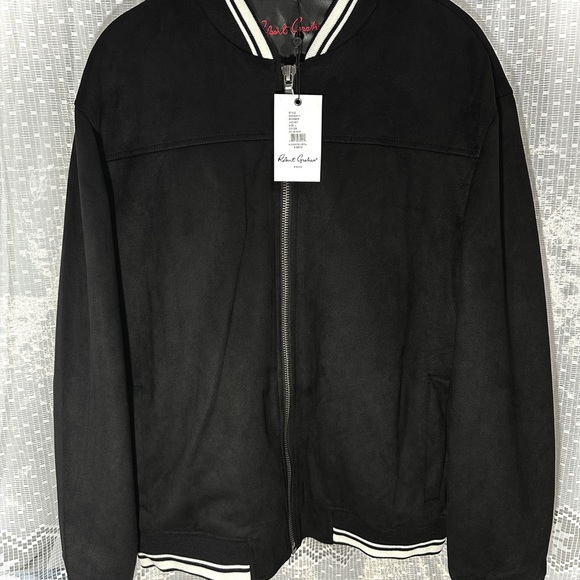 Robert Graham Faux Suede Men's Black Bomber Jacket RGF22R17 - Picture 3 of 8